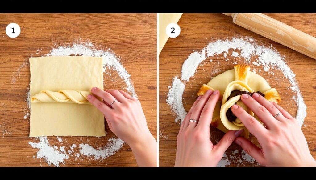 Chocolate Croissant Folding Technique