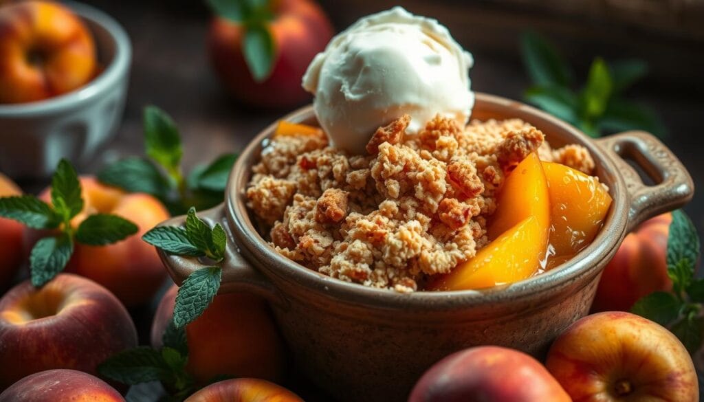 Classic Peach Crumble Dessert