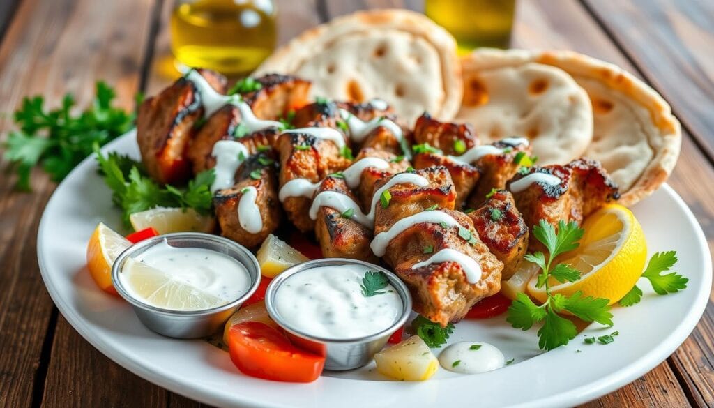 Traditional Greek Souvlaki Dish