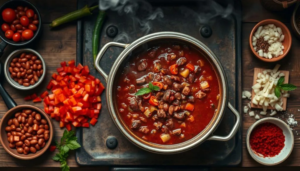 Venison Chili Cooking Process