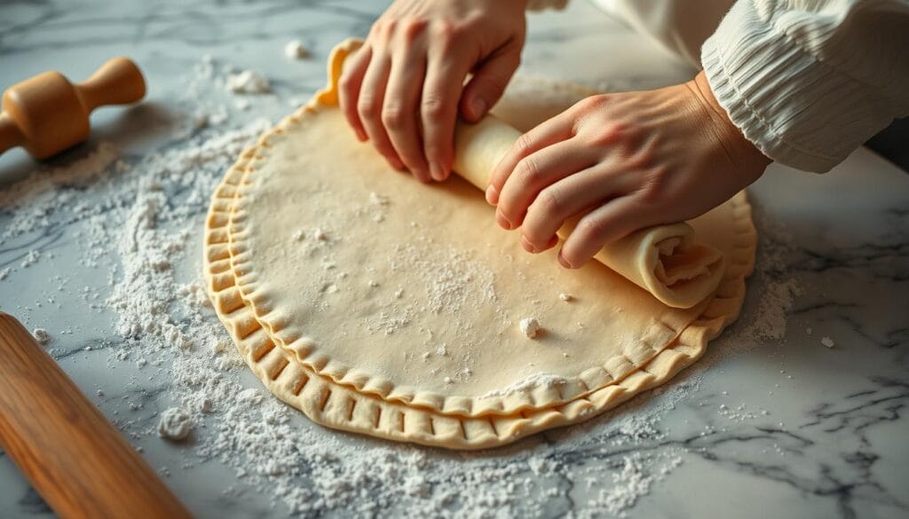 rolling and folding pastry